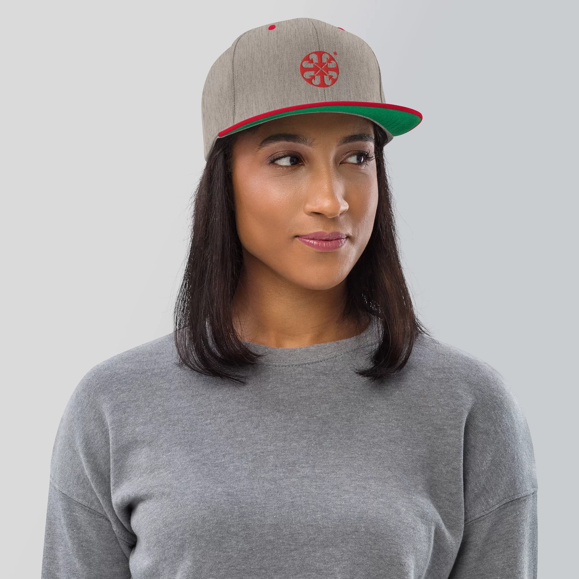 Heather Grey/ Red